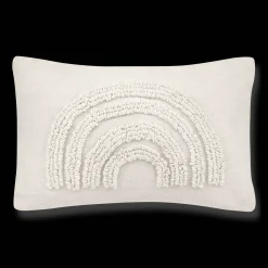 Bouclair Anya Beige Tufted Rainbow Lumbar Throw Pillow* Nursery Throw Pillows