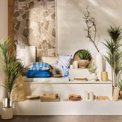 Bouclair Artificial Exotic Floor Plant in White Pot* Branches|Artificial Flowers