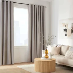 Bouclair Beige Chambray Blackout Curtain* Sheer Curtains & Window Sheer Panels|Blackout Window Curtains