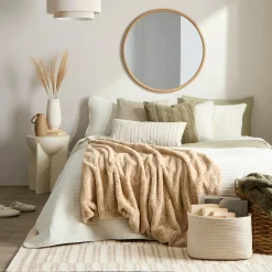 Bouclair Beige Ellyn Faux Fur Throw* Decorative Throws & Blankets