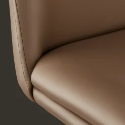 Bouclair Beige Faux Leather and Metal Bar Stool* Furniture Accessories|Bar & Counter Stools