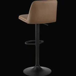Bouclair Beige Faux Leather and Metal Bar Stool* Furniture Accessories|Bar & Counter Stools