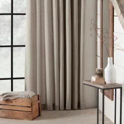 Bouclair Beige Naturia Panel Curtain* Sheer Curtains & Window Sheer Panels|Room Darkening & Light Filtering Curtains