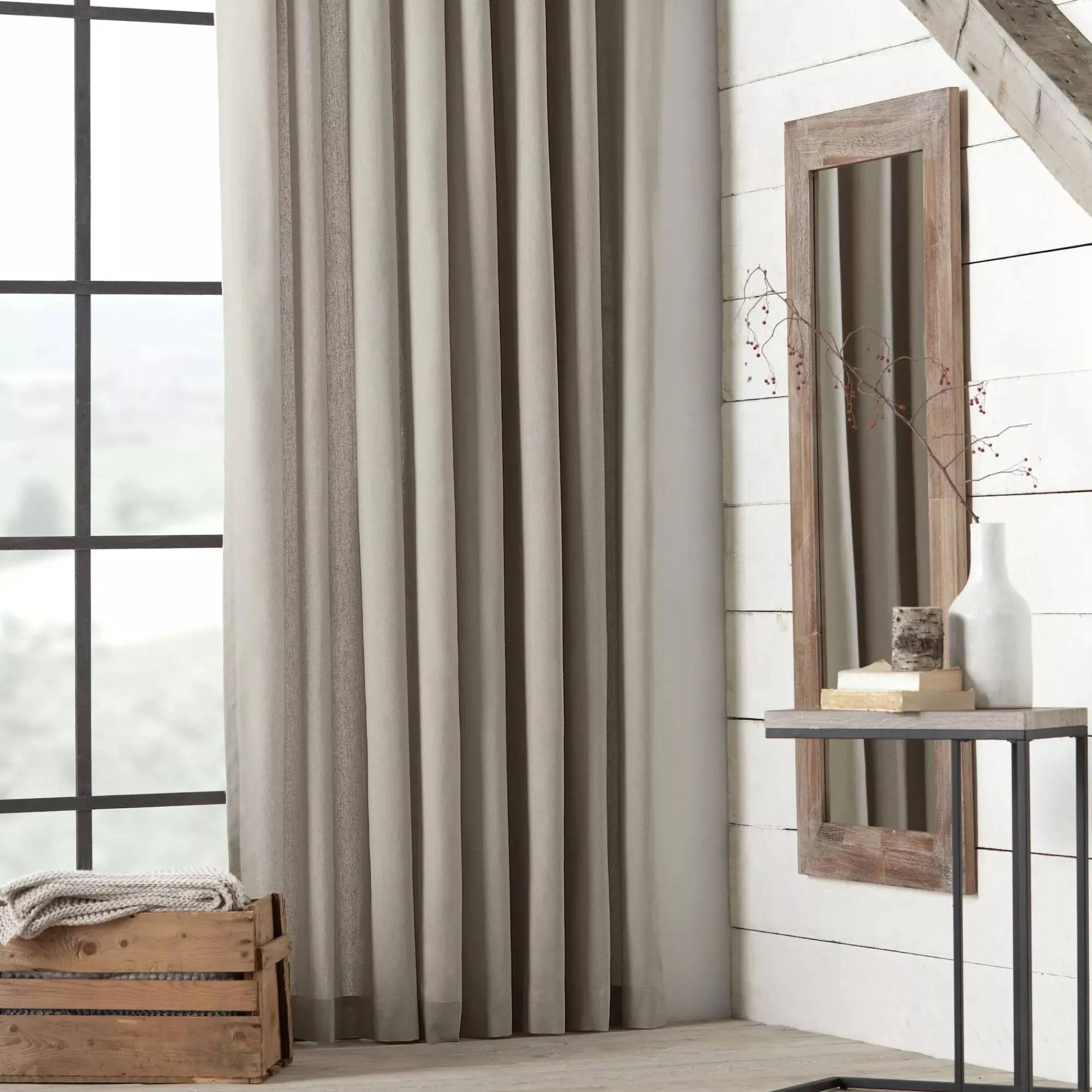 Bouclair Beige Naturia Panel Curtain* Sheer Curtains & Window Sheer Panels|Room Darkening & Light Filtering Curtains