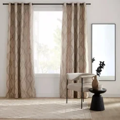 Bouclair Beige Prato Panel Curtain* Sheer Curtains & Window Sheer Panels|Room Darkening & Light Filtering Curtains