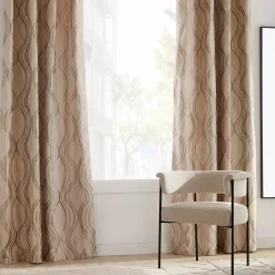 Bouclair Beige Prato Panel Curtain* Sheer Curtains & Window Sheer Panels|Room Darkening & Light Filtering Curtains