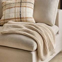 Bouclair Beige Ribba Throw* Decorative Throws & Blankets
