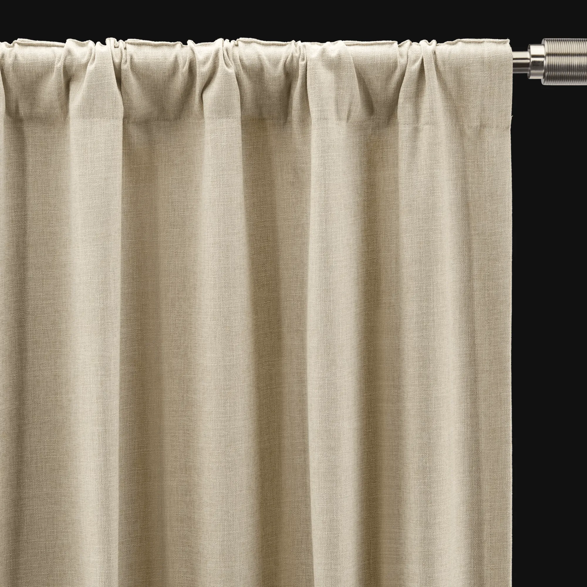 Bouclair Beige Taha Rod Pocket Back Tab Blackout Curtain* Blackout Window Curtains|Sheer Curtains & Window Sheer Panels