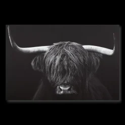 Bouclair Black & White Highland Cow Printed Canvas* Printed & Photography Wall Art Canvases