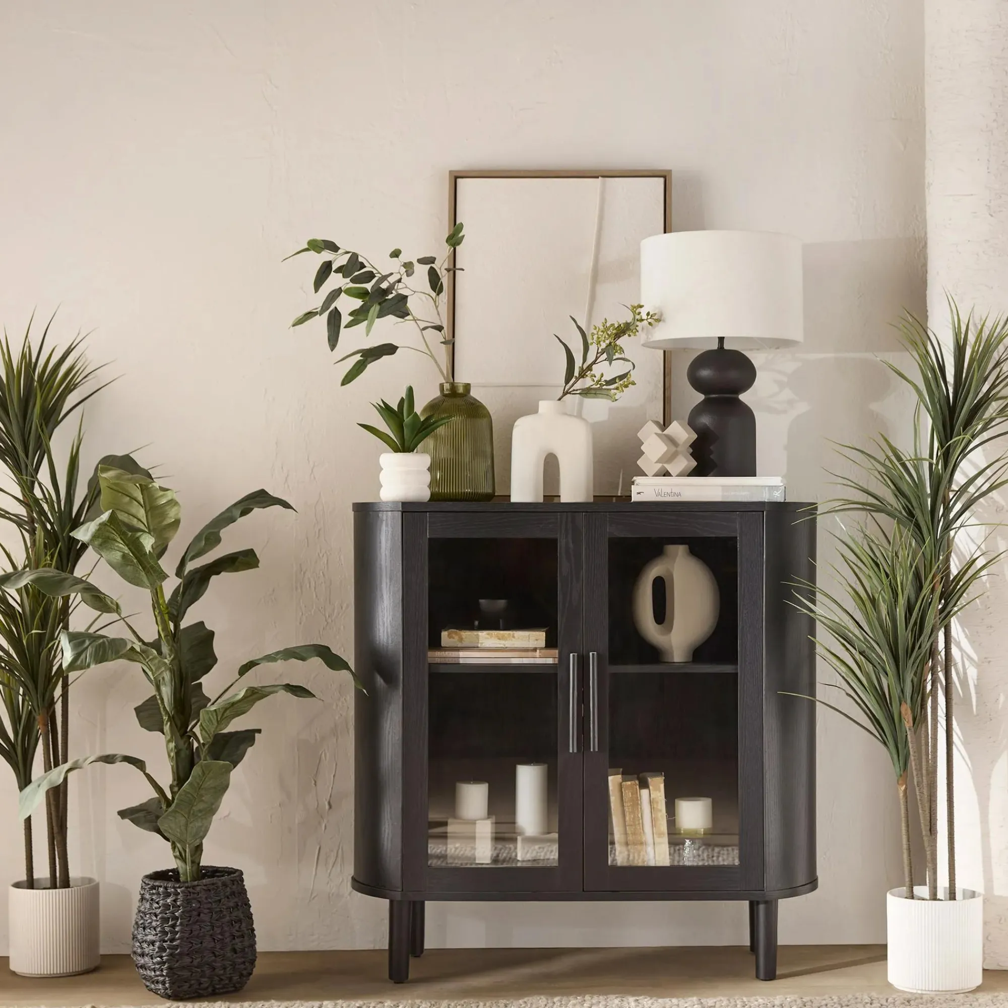 Bouclair Black Buffet with Glass Doors* Furniture Accessories|Buffet Tables & Credenzas