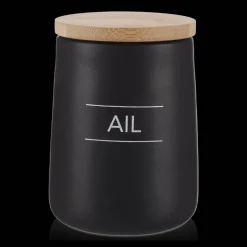 Bouclair Black Ceramic Garlic Container* Dinnerware|Kitchen & Dining Accessories