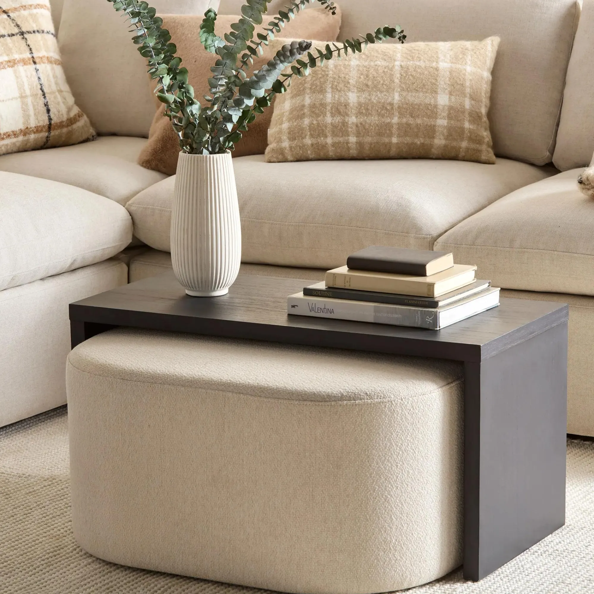 Bouclair Black Coffee Table with Ottoman* Coffee Tables|Coffee Tables & Side Tables