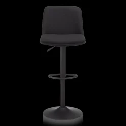 Bouclair Black Fabric and Metal Adjustable Bar Stool* Furniture Accessories|Bar & Counter Stools
