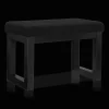 Bouclair Black Fabric and Wood Bench* Entryway Benches Ottomans And Poufs|Ottomans & Benches