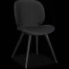 Bouclair Black Faux Leather and Black Metal Chair* Furniture Accessories|Dining Chairs