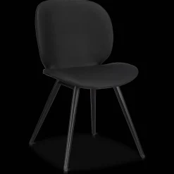 Bouclair Black Faux Leather and Black Metal Chair* Furniture Accessories|Dining Chairs