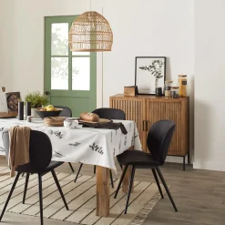 Bouclair Black Faux Leather and Black Metal Chair* Furniture Accessories|Dining Chairs