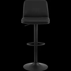 Bouclair Black Faux Leather and Metal Bar Stool* Furniture Accessories|Bar & Counter Stools