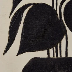 Bouclair Black Leaf in a Vase Framed Art* Oil Paintings