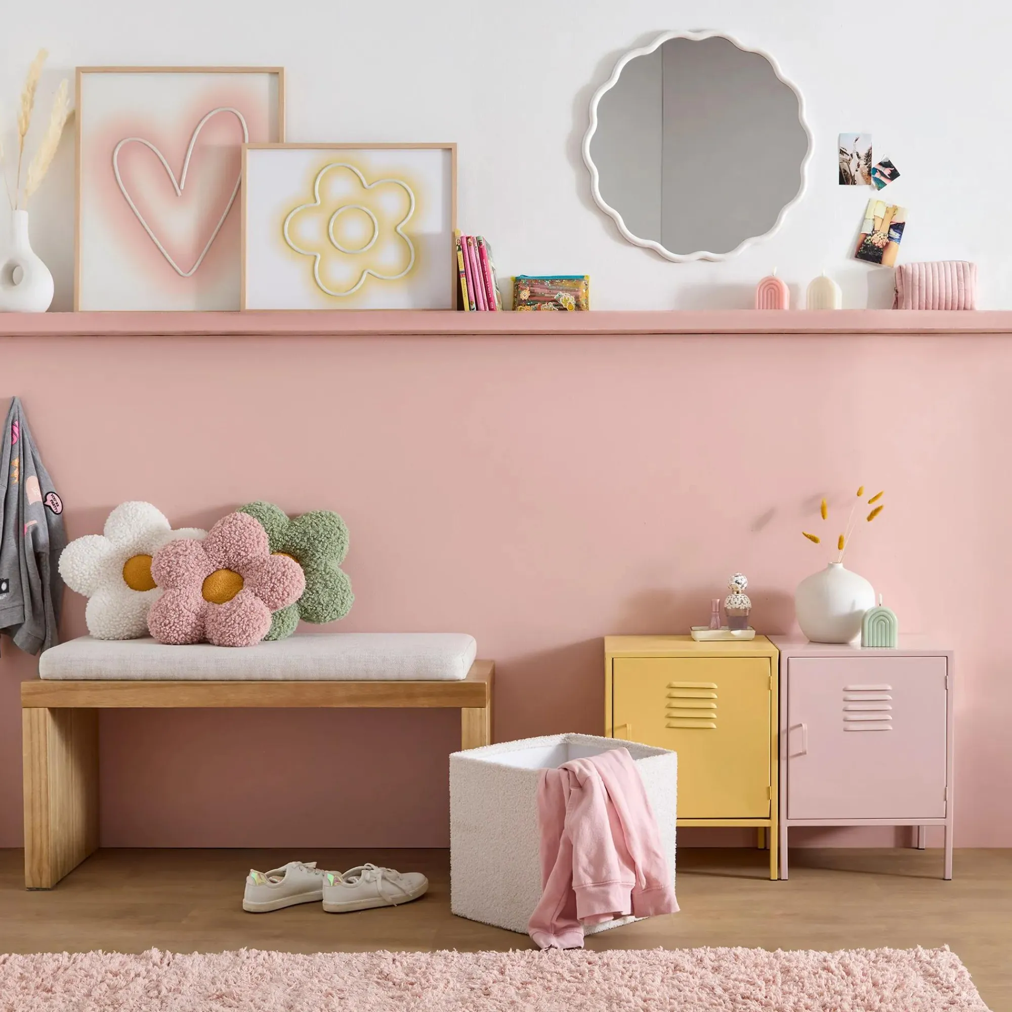 Bouclair Black Metal Locker Side Table* Junior Bedroom Furniture