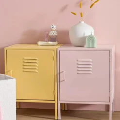 Bouclair Black Metal Locker Side Table* Junior Bedroom Furniture