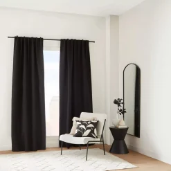 Bouclair Black Ortega Blackout Back-Tab Curtain* Sheer Curtains & Window Sheer Panels|Blackout Window Curtains