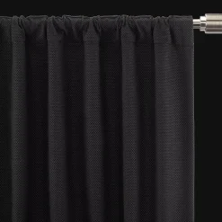 Bouclair Black Ortega Blackout Back-Tab Curtain* Sheer Curtains & Window Sheer Panels|Blackout Window Curtains