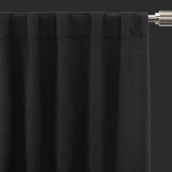 Bouclair Black Ortega Blackout Back-Tab Curtain* Sheer Curtains & Window Sheer Panels|Blackout Window Curtains