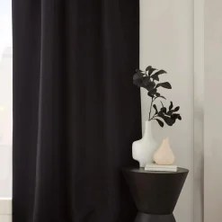 Bouclair Black Ortega Blackout Back-Tab Curtain* Sheer Curtains & Window Sheer Panels|Blackout Window Curtains