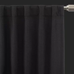 Bouclair Black Ortega Blackout Back-Tab Curtain* Sheer Curtains & Window Sheer Panels|Blackout Window Curtains