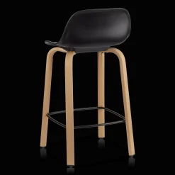 Bouclair Black Plastic and Wood Metal Veneer Counter Stool* Furniture Accessories|Bar & Counter Stools