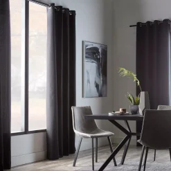 Bouclair Black Quincy Panel Curtain* Sheer Curtains & Window Sheer Panels|Room Darkening & Light Filtering Curtains