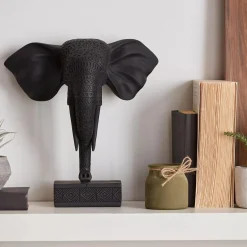 Bouclair Black Resin Elephant on Stand* Home Decorative Items & Objects