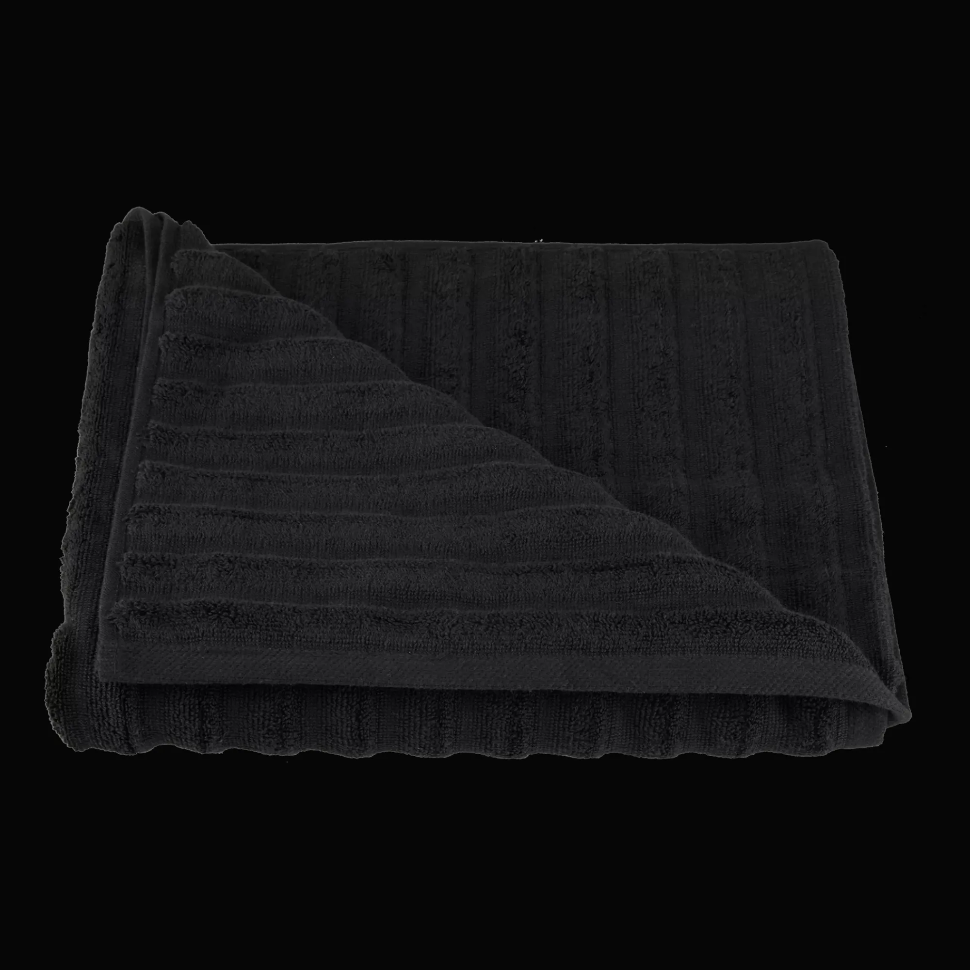 Bouclair Black Ribbed Bath Towel* Bath Towels