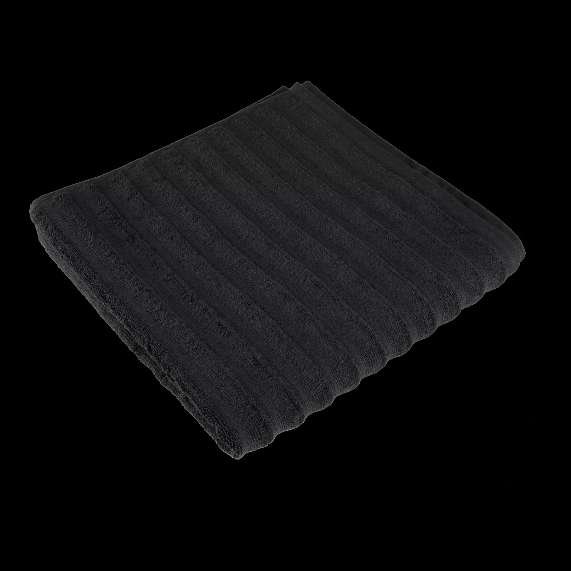 Bouclair Black Ribbed Bath Towel* Bath Towels