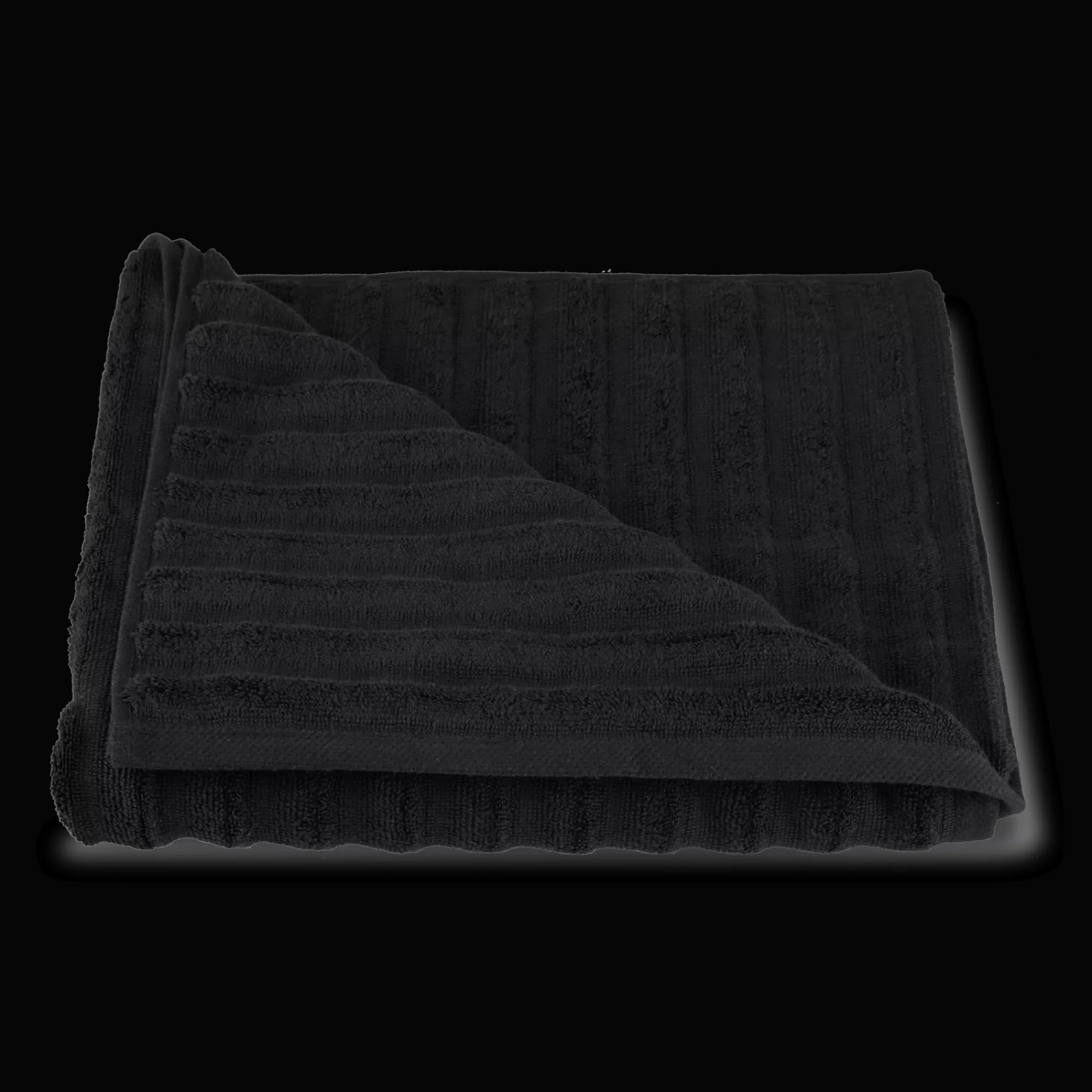 Bouclair Black Ribbed Bath Towel* Bath Towels