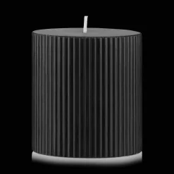 Bouclair Black Ribbed Candle* Candles & Candle Stick Holders