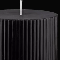 Bouclair Black Ribbed Candle* Candles & Candle Stick Holders