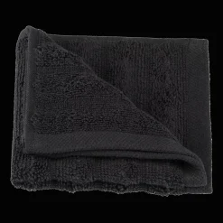 Bouclair Black Ribbed Washcloth* Bath Towels
