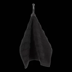 Bouclair Black Ribbed Washcloth* Bath Towels