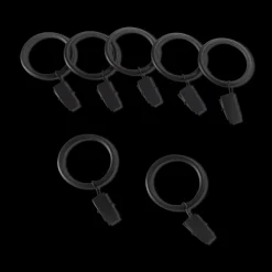 Bouclair Black Set of 7 Metal Clip Rings* Curtain Rod Set Accessories|Curtain Rods