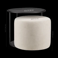 Bouclair Black Side Table with Ottoman* Side Tables|Coffee Tables & Side Tables