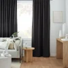 Bouclair Black Taha Rod Pocket Back Tab Blackout Curtain* Sheer Curtains & Window Sheer Panels|Blackout Window Curtains