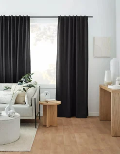 Bouclair Black Taha Rod Pocket Back Tab Blackout Curtain* Sheer Curtains & Window Sheer Panels|Blackout Window Curtains