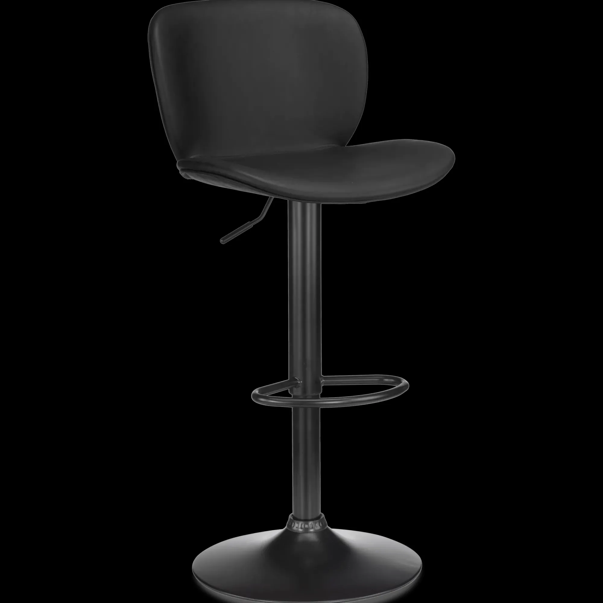 Bouclair Black Textured Faux Leather & Metal Adjustable Bar Stool* Furniture Accessories|Bar & Counter Stools