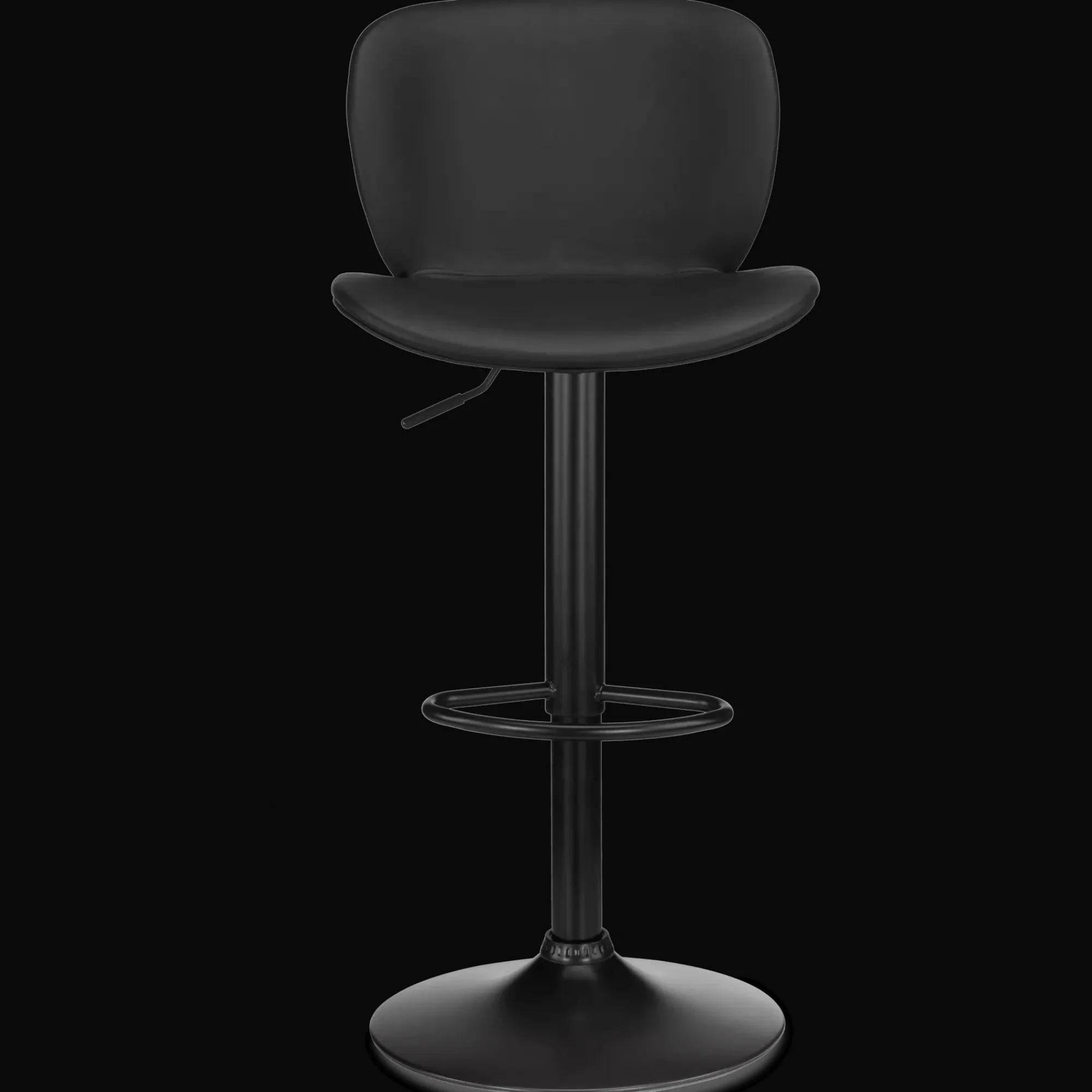 Bouclair Black Textured Faux Leather & Metal Adjustable Bar Stool* Furniture Accessories|Bar & Counter Stools