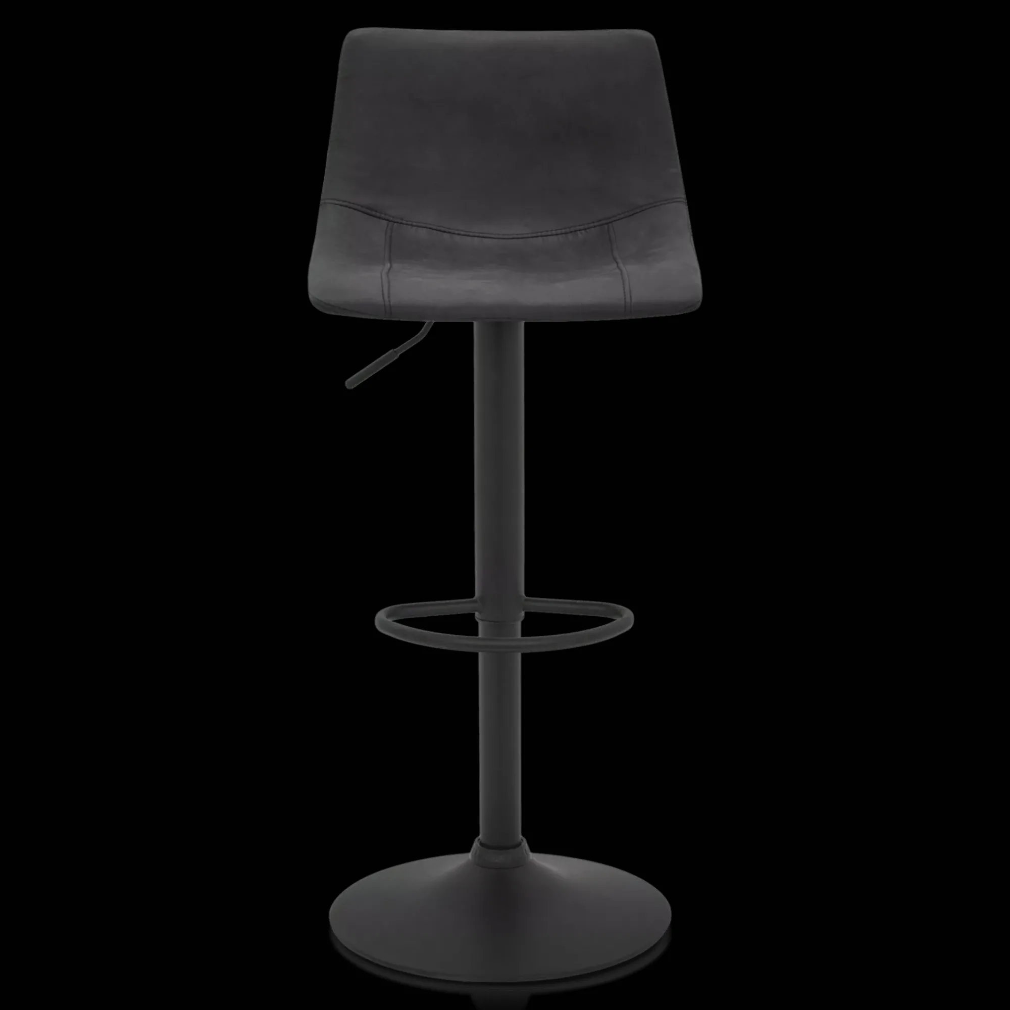 Bouclair Black Textured Faux Leather & Metal Adjustable Bar Stool* Furniture Accessories|Bar & Counter Stools