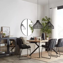 Bouclair Black Wooden Buffet with Glass Doors* Furniture Accessories|Buffet Tables & Credenzas