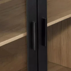 Bouclair Black Wooden Buffet with Glass Doors* Furniture Accessories|Buffet Tables & Credenzas