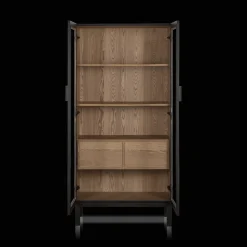 Bouclair Black Wooden Buffet with Glass Doors* Furniture Accessories|Buffet Tables & Credenzas